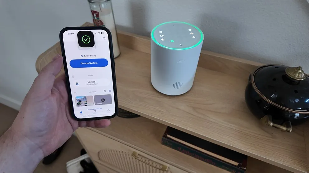 ADT app armed stay mode with base station