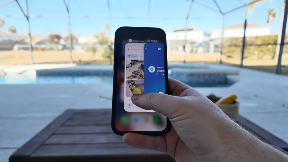 ADT app showing camera feed