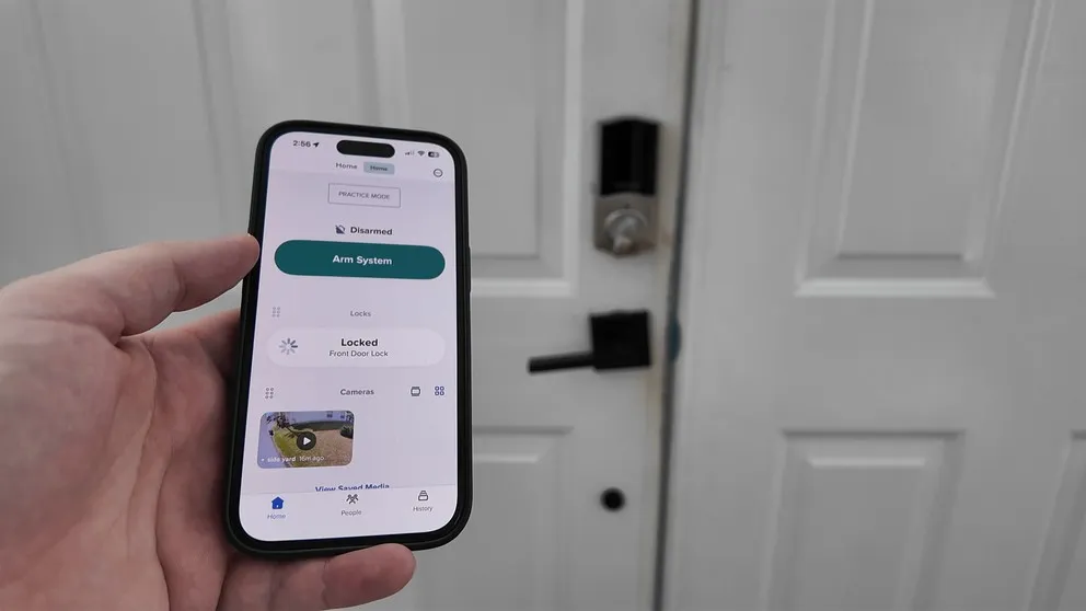ADT app home screen with smart lock integration