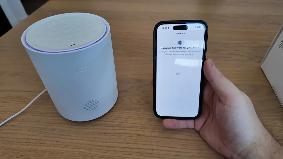 Scanning ADT base station with phone