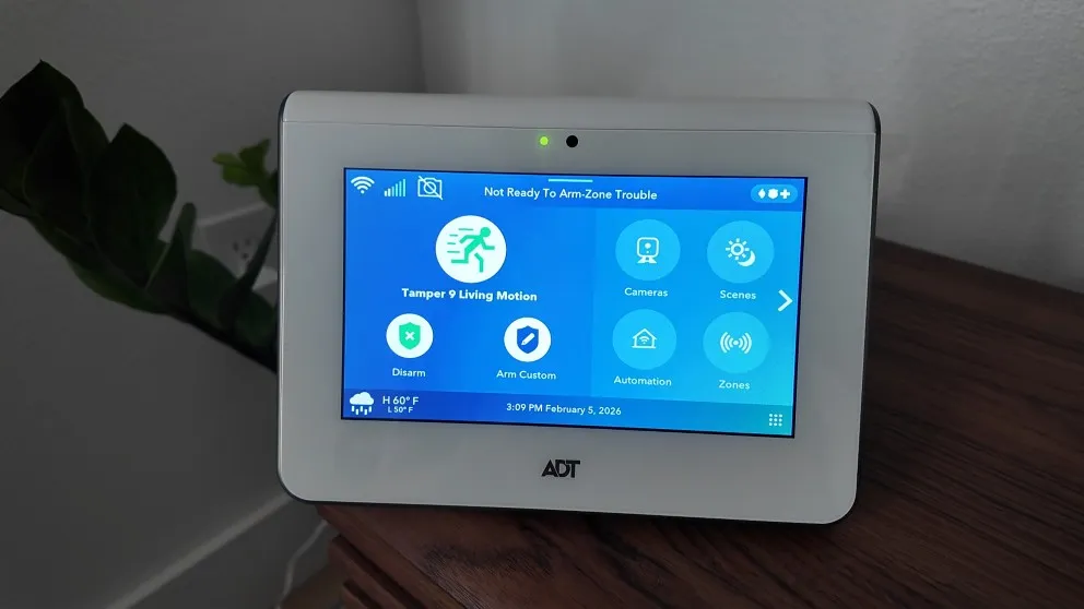 ADT security panel plugged in