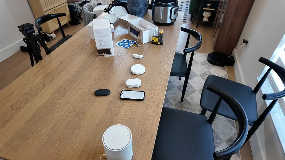ADT DIY equipment spread on table during setup