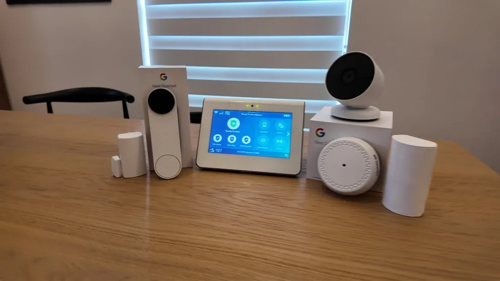 ADT security equipment lineup with Nest cameras