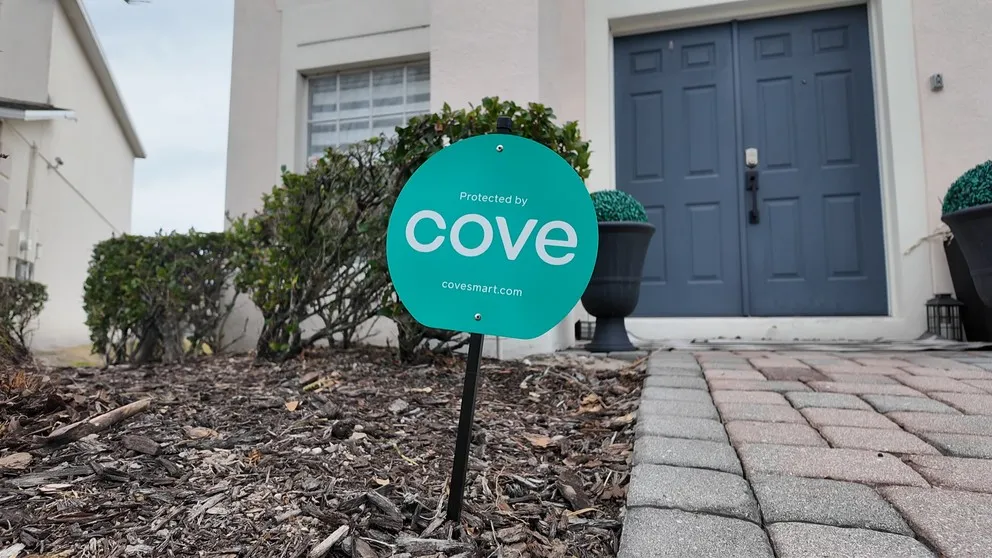 Cove yard sign at the front entrance