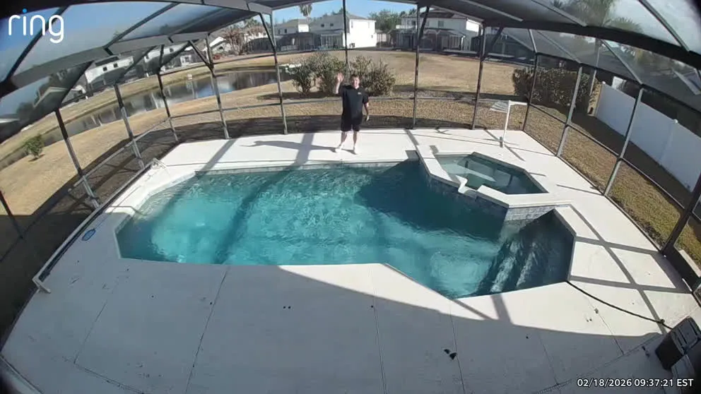 Daytime pool area camera view