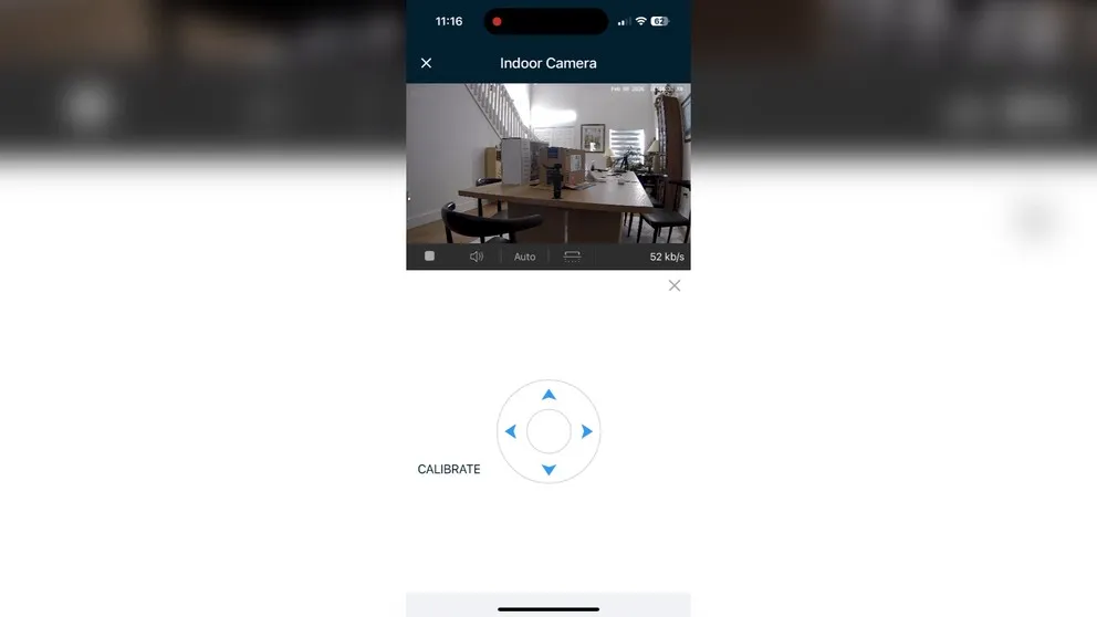 Indoor camera live view with calibration