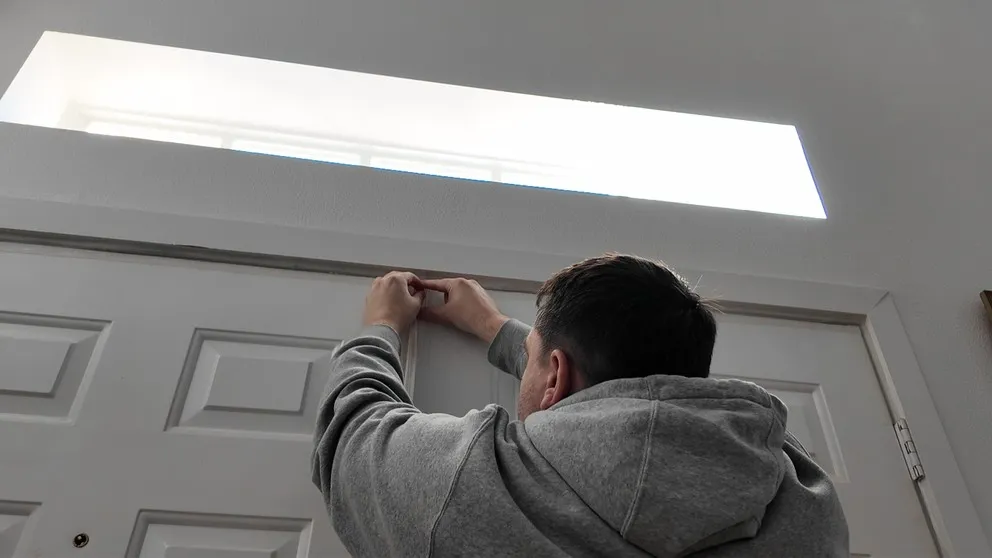 Installing a Cove door sensor above the door frame