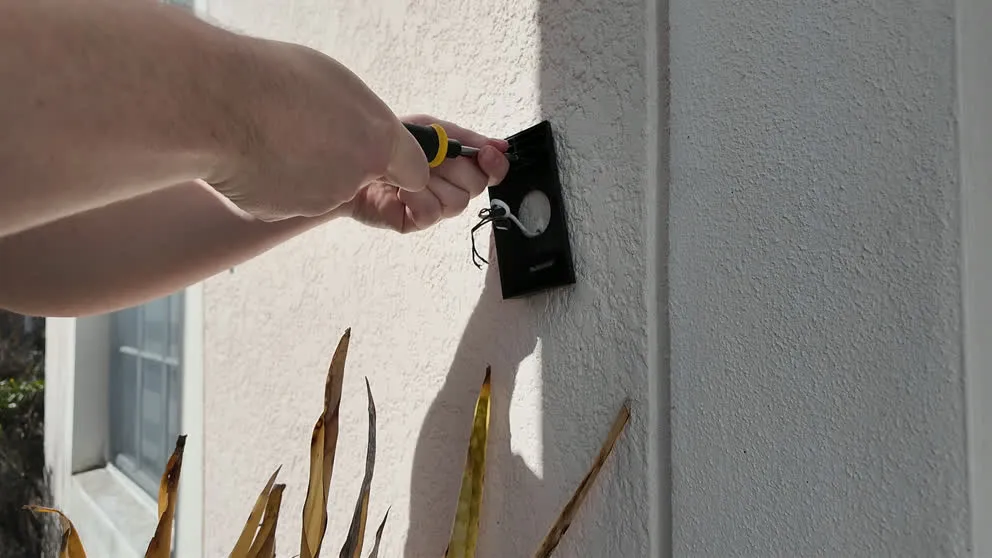 Installing Ring doorbell with screwdriver