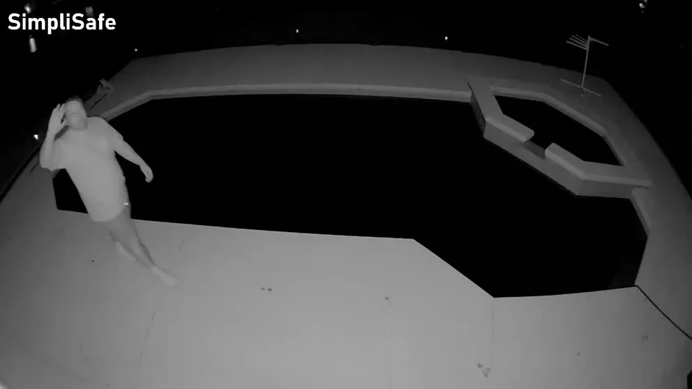 SimpliSafe outdoor camera night vision view of driveway