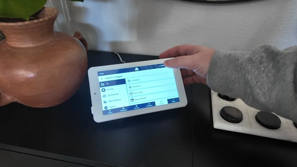 Cove panel showing security zones for doors and windows