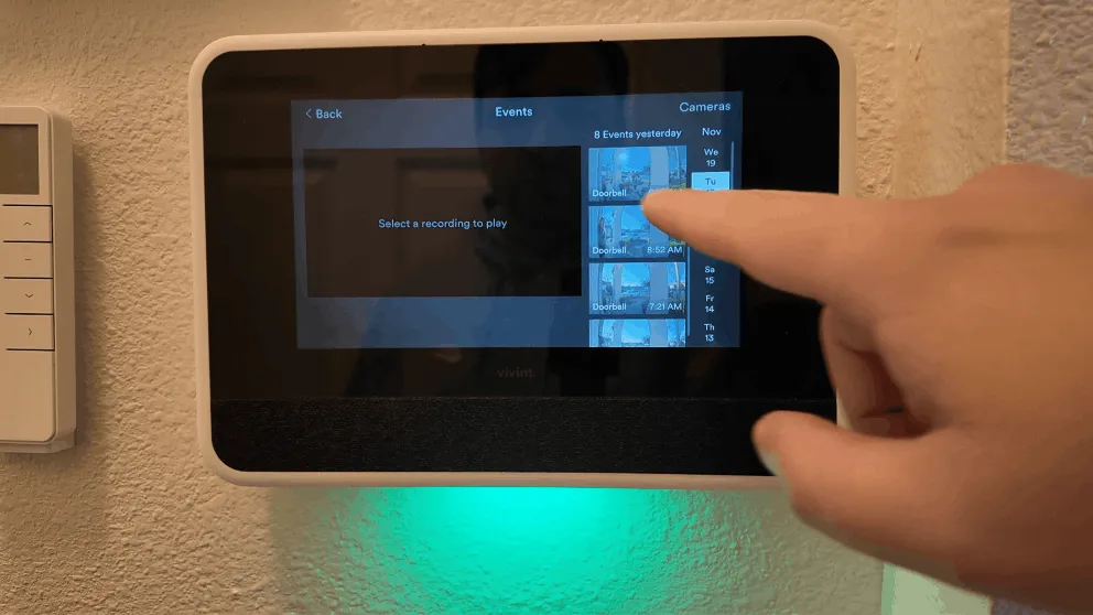 viewing recordings on the vivint panel