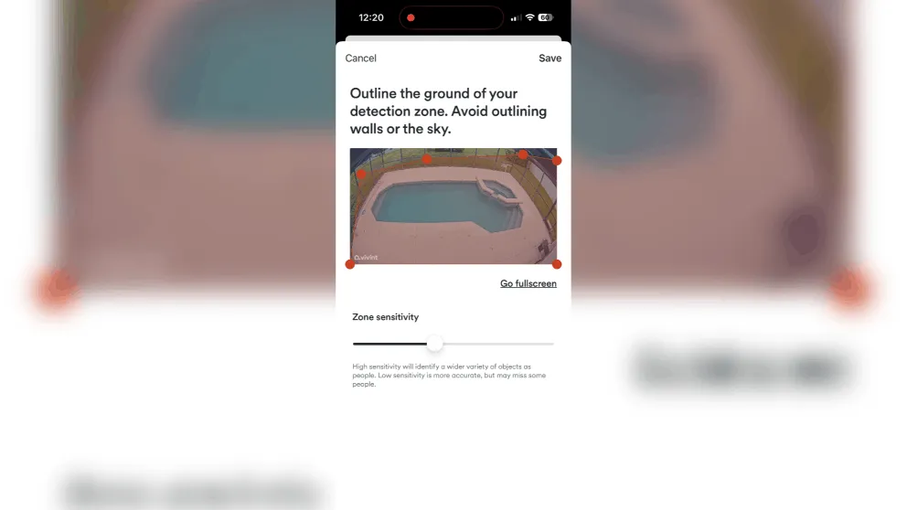 Vivint Camera Detection Zone Settings